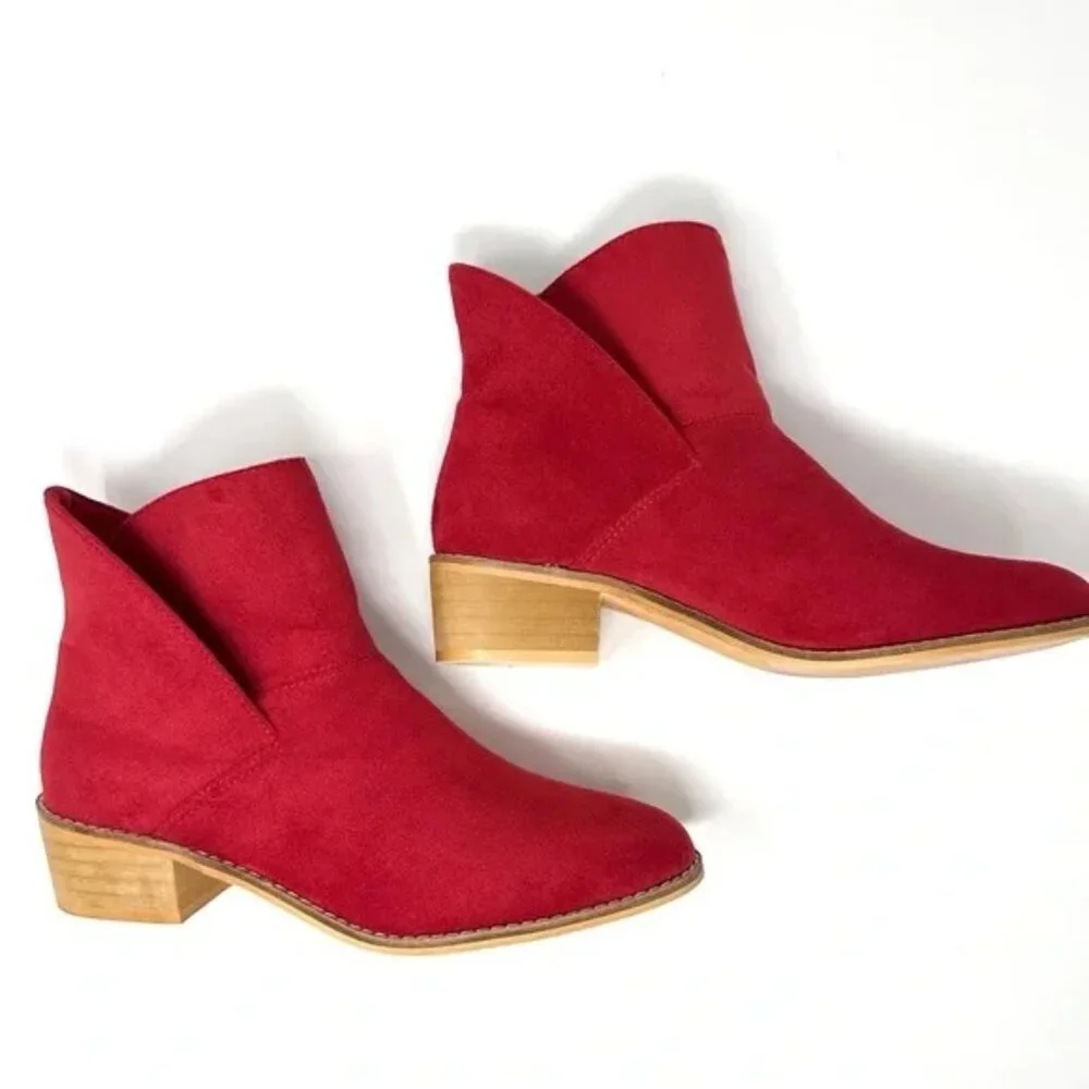 Corkys Hey Girl SPILL THE TEA Red Envelope Ankle Bootie Size 10 New in Box - Picture 6 of 14